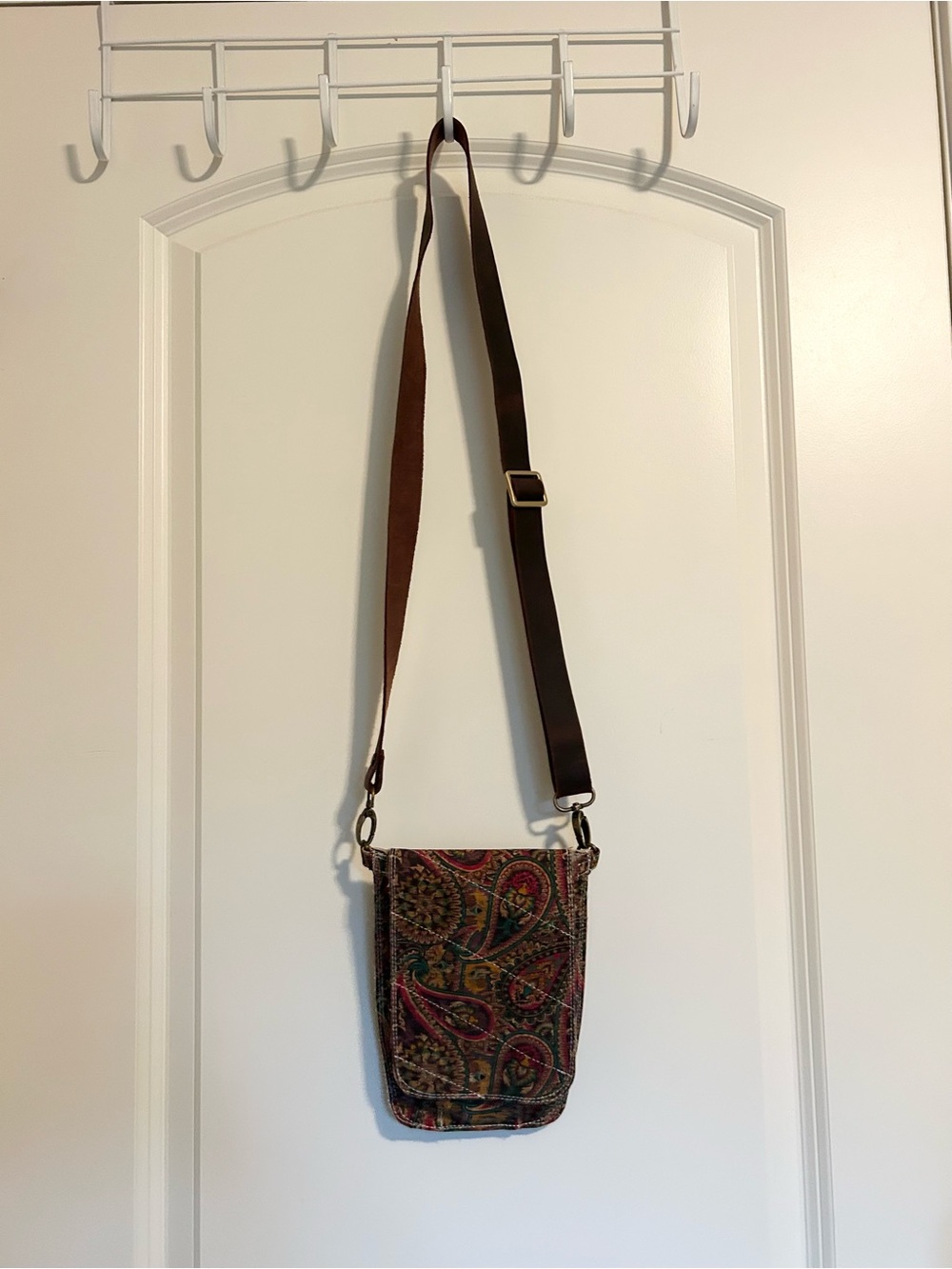 New Hand made Brown Paisley cork Crossbody Bag -